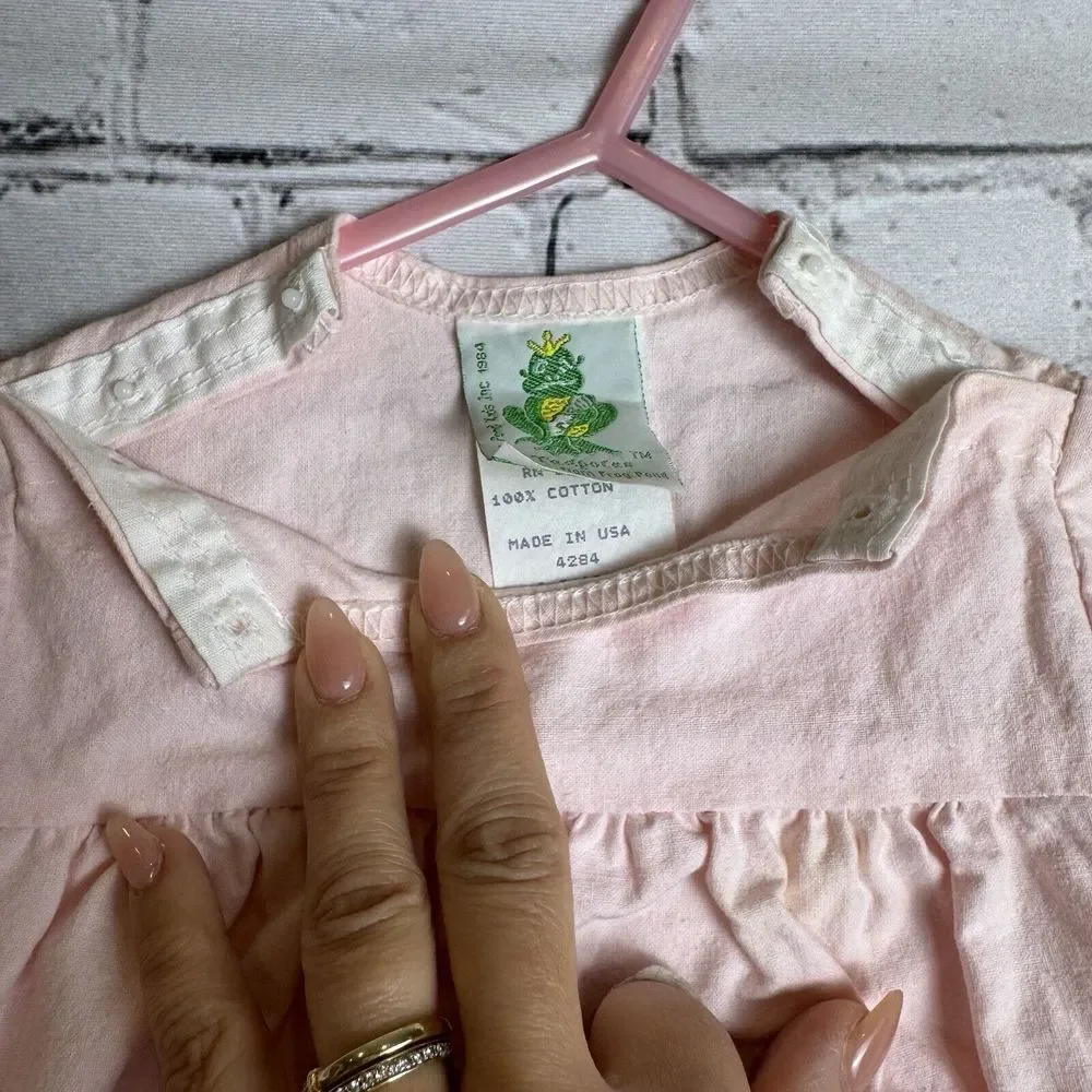 VTG Tadpoles by Frog Pond Romper One Piece Cotton Pink Mama Baby Duck 6 Mos 1984